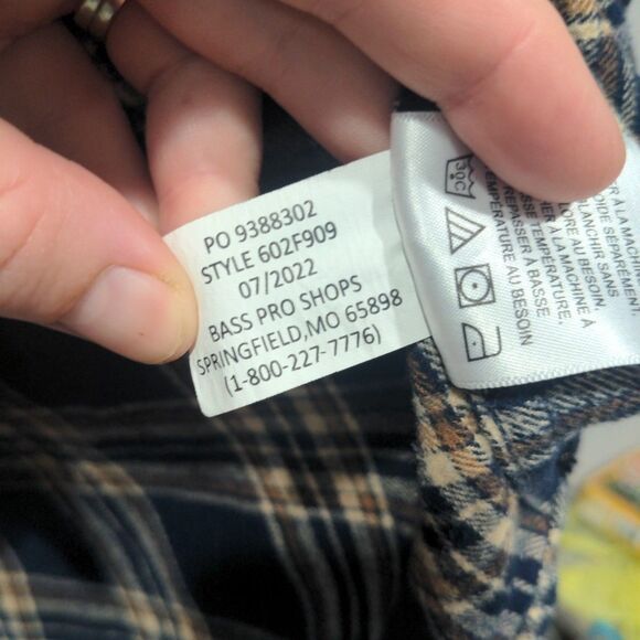 Red Head Brand Mens Button Up LS Flannel Size L Navy Outdoors Casual Bass Pro - Picture 5 of 12